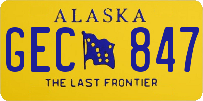 AK license plate GEC847