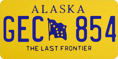 AK license plate GEC854