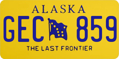 AK license plate GEC859