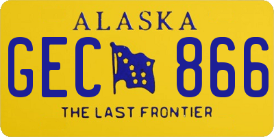 AK license plate GEC866