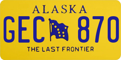 AK license plate GEC870