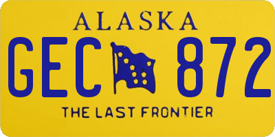 AK license plate GEC872