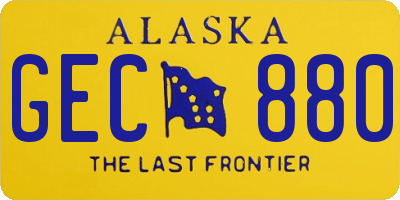 AK license plate GEC880