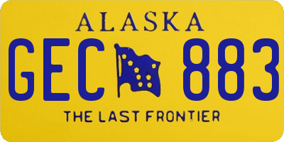 AK license plate GEC883