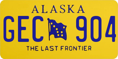AK license plate GEC904