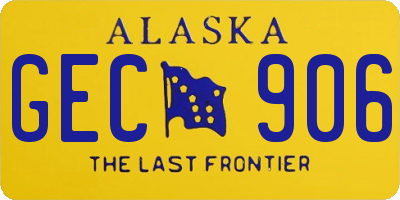 AK license plate GEC906