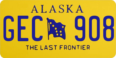 AK license plate GEC908