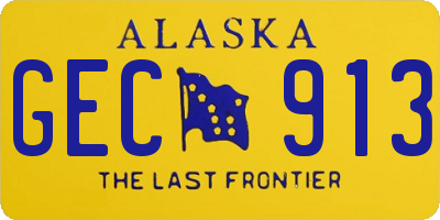 AK license plate GEC913