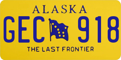 AK license plate GEC918