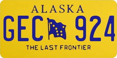 AK license plate GEC924