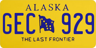 AK license plate GEC929