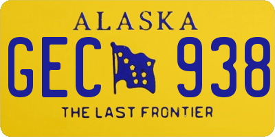 AK license plate GEC938