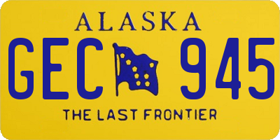 AK license plate GEC945