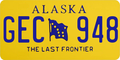 AK license plate GEC948