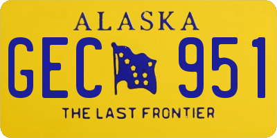 AK license plate GEC951