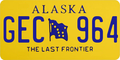 AK license plate GEC964