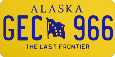 AK license plate GEC966
