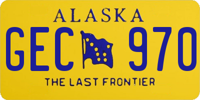 AK license plate GEC970
