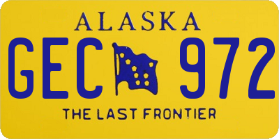 AK license plate GEC972