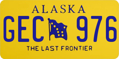 AK license plate GEC976