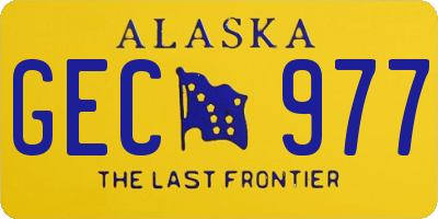 AK license plate GEC977