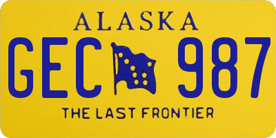 AK license plate GEC987