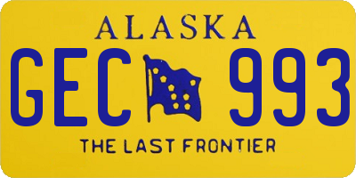 AK license plate GEC993