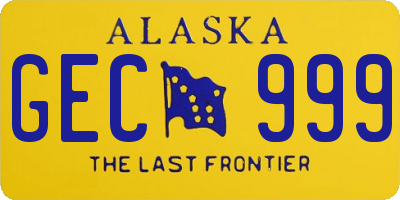 AK license plate GEC999