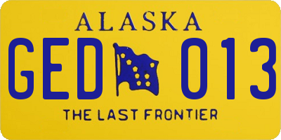 AK license plate GED013
