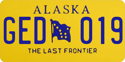 AK license plate GED019