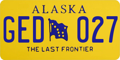 AK license plate GED027