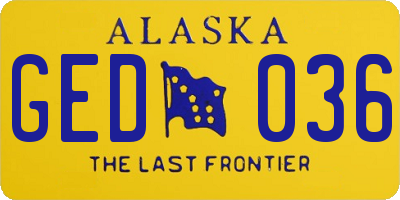 AK license plate GED036