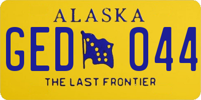 AK license plate GED044