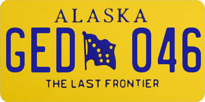 AK license plate GED046