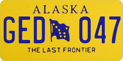 AK license plate GED047