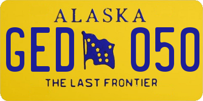 AK license plate GED050