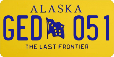 AK license plate GED051
