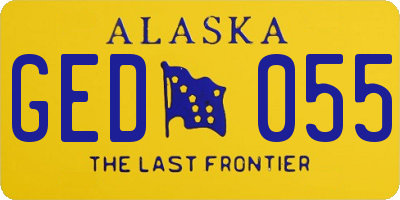 AK license plate GED055