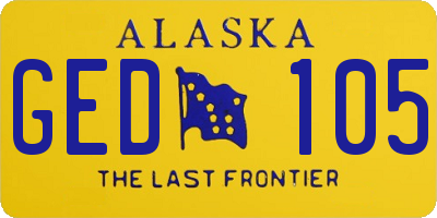 AK license plate GED105