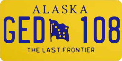 AK license plate GED108