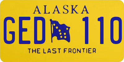 AK license plate GED110