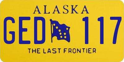 AK license plate GED117