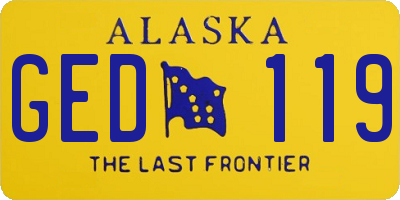AK license plate GED119