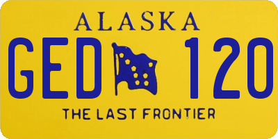 AK license plate GED120