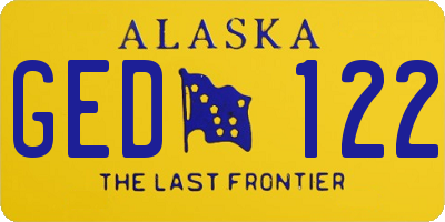 AK license plate GED122