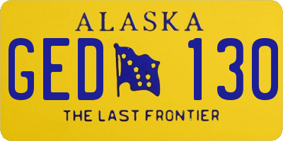 AK license plate GED130