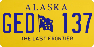 AK license plate GED137