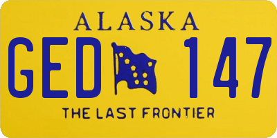 AK license plate GED147