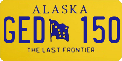 AK license plate GED150