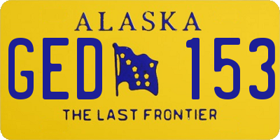 AK license plate GED153